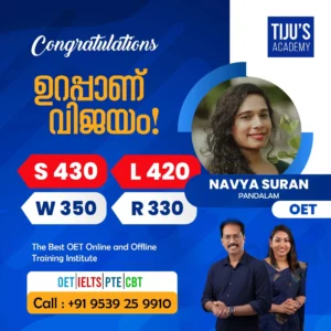 OET winner from Tiju's Academy