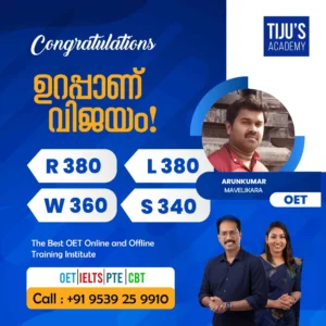 OET winner from Tiju's Academy