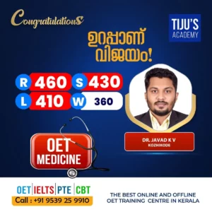 OET winner from Tiju's Academy
