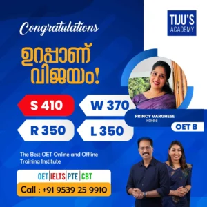 OET winner from Tiju's Academy